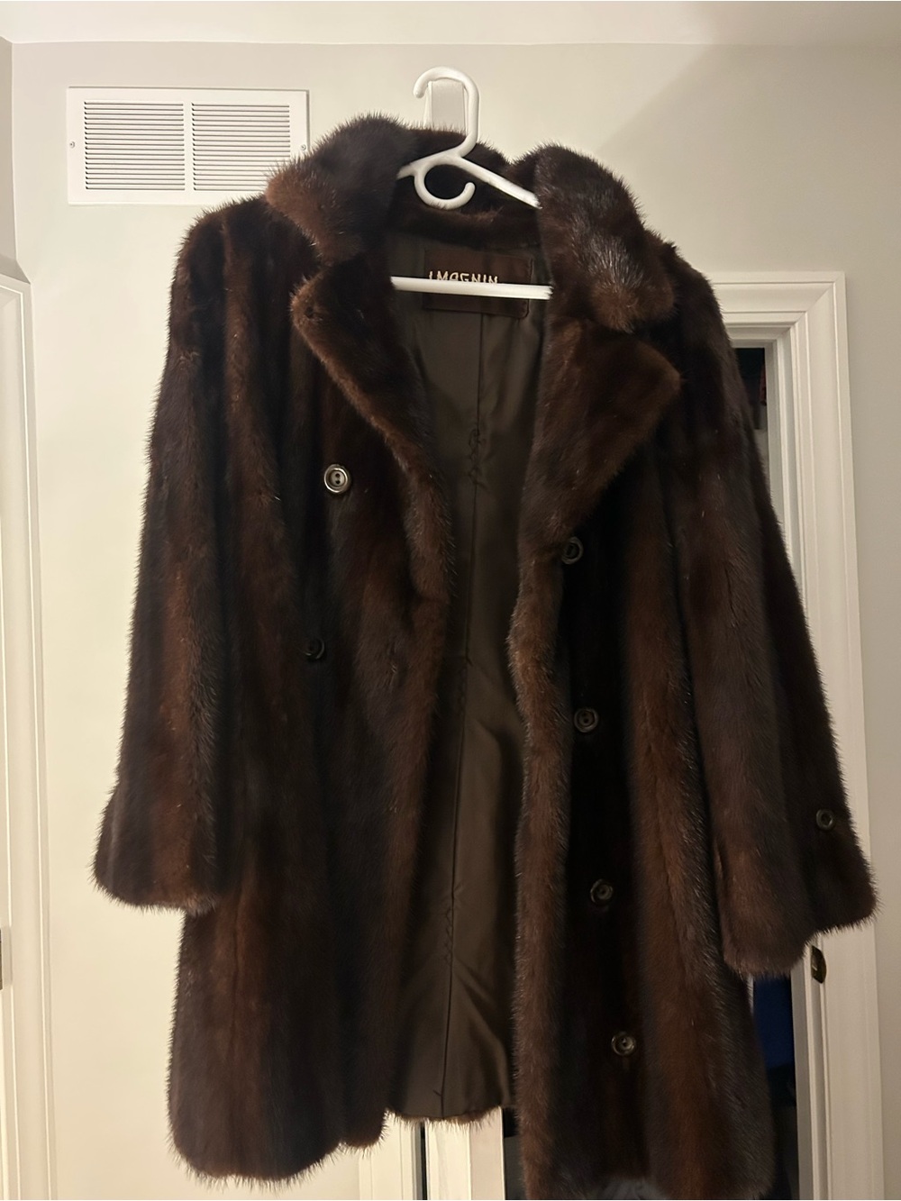 Luxurious Brown Fur Pea Coat - Women’s Winter Coat - original true mink fur